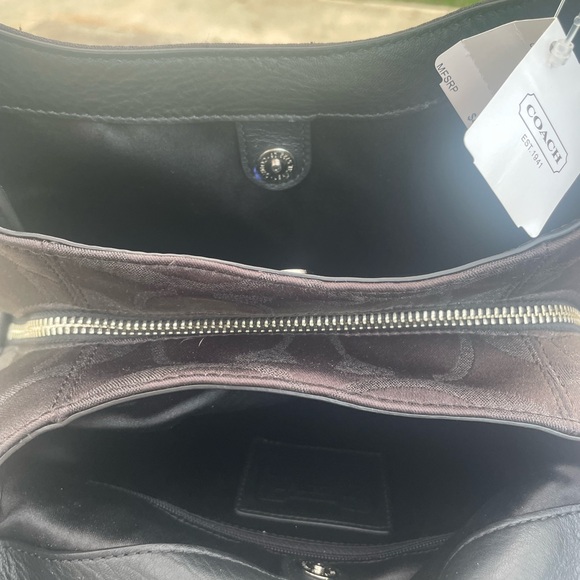 Coach Campbell Black Shoulder Bag with Silver Accents - Picture 7 of 8